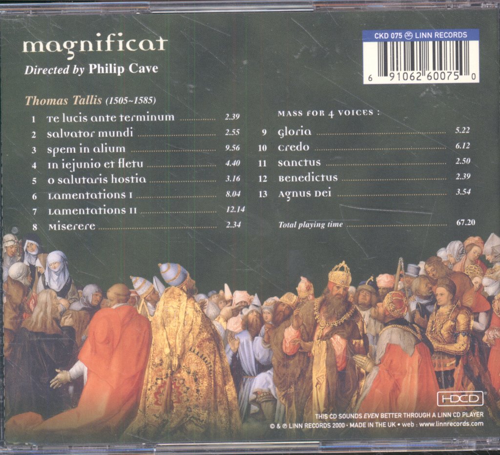 Magnificat - Thomas Tallis - Spem In Alium ☩ Lamentation ☩ Mass & Motets - Cd
