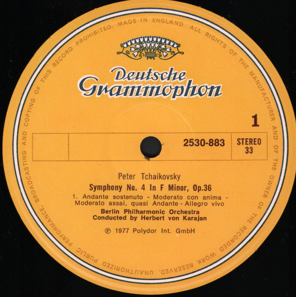 Herbert Von Karajan / Berlin Philharmonic Orchestra - Peter Tchaikovsky - Symphony No.4 - Lp