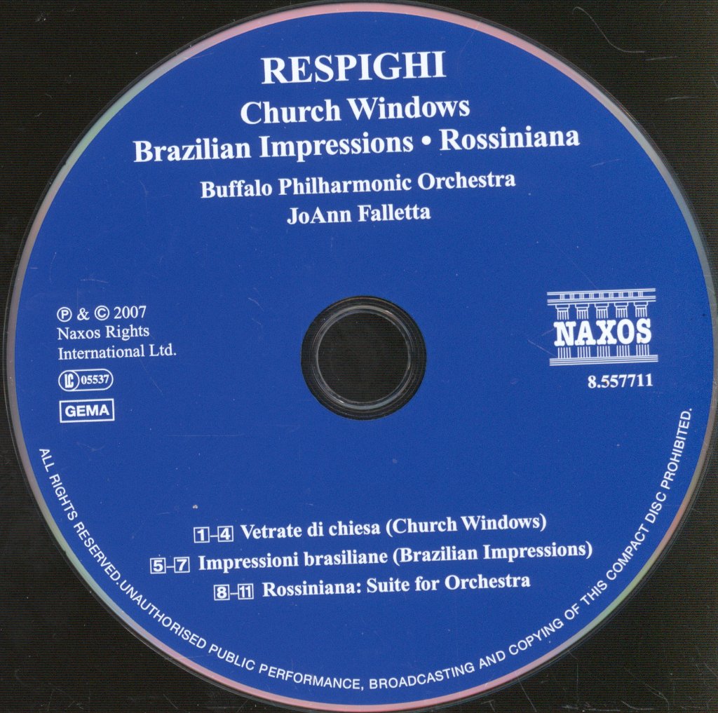 Buffalo Philharmonic Orchestra, JoAnn Falletta - Respighi - Church Windows / Brazilian Impressions / Rossiniana - Cd