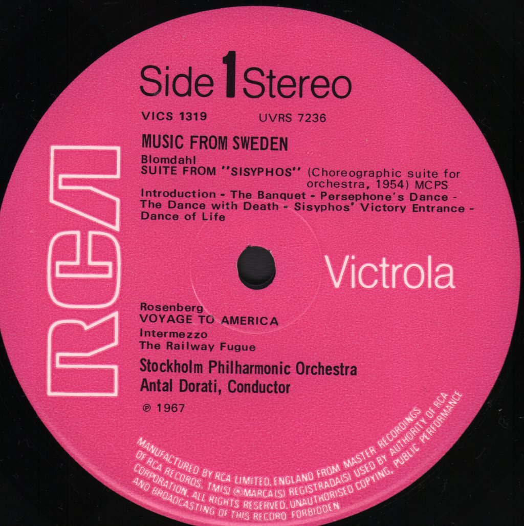 Antal Dorati / Stockholm Philharmonic Orchestra - Music From Sweden - Lp