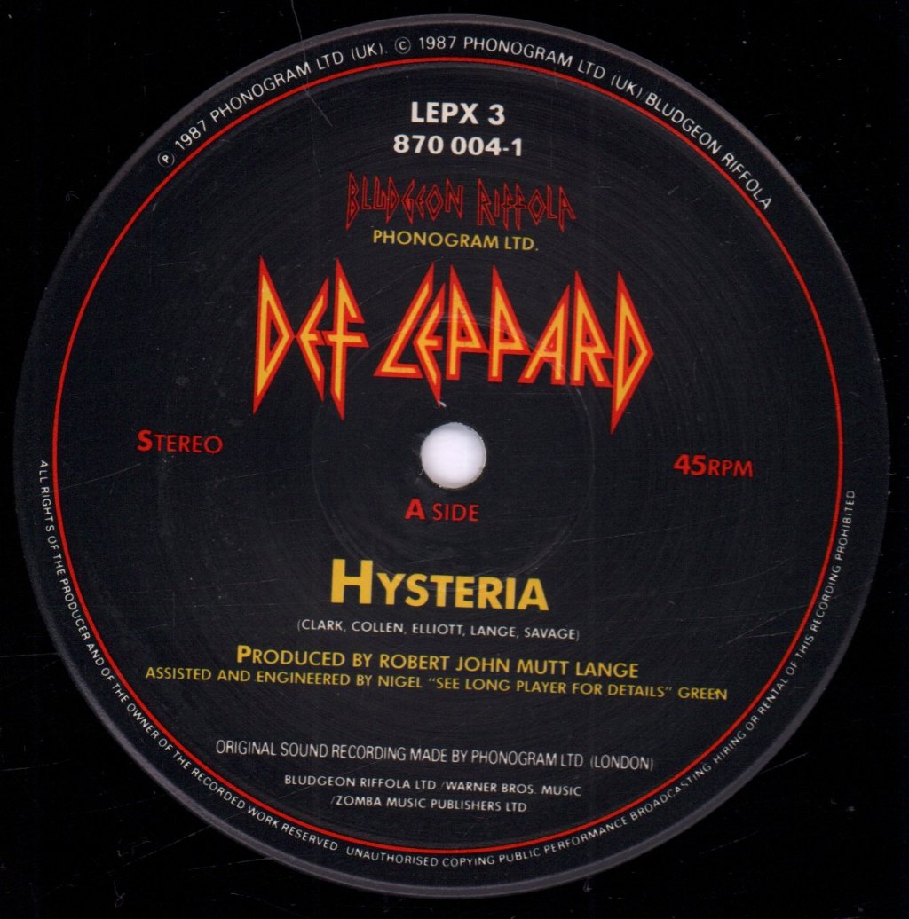 Def Leppard - Hysteria - 12 Inch