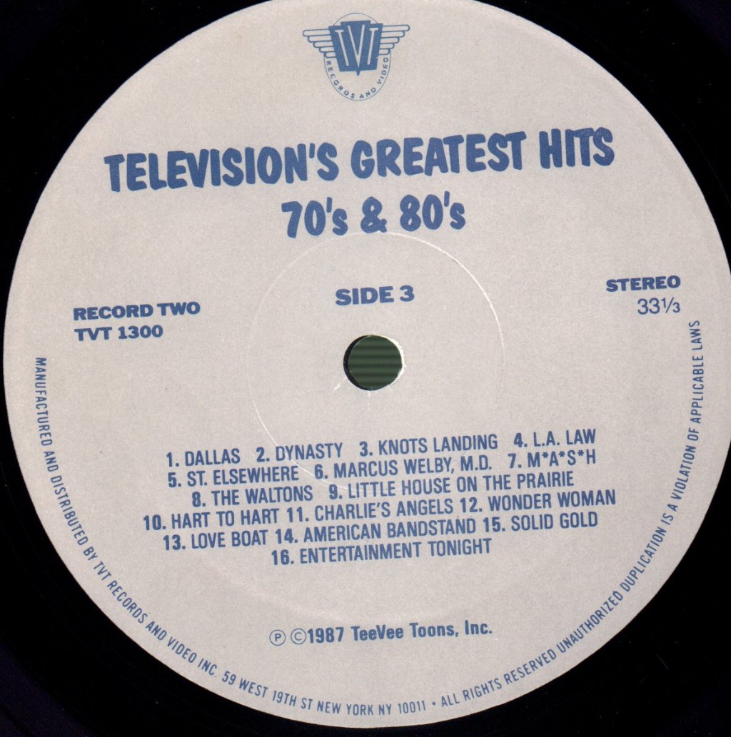 Various Artists - Television's Greatest Hits 70's & 80's - Double Lp