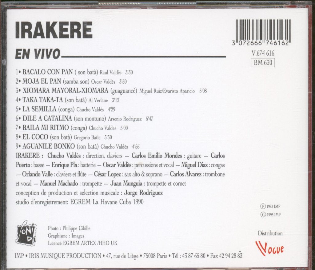 Irakere - En Vivo - Cd