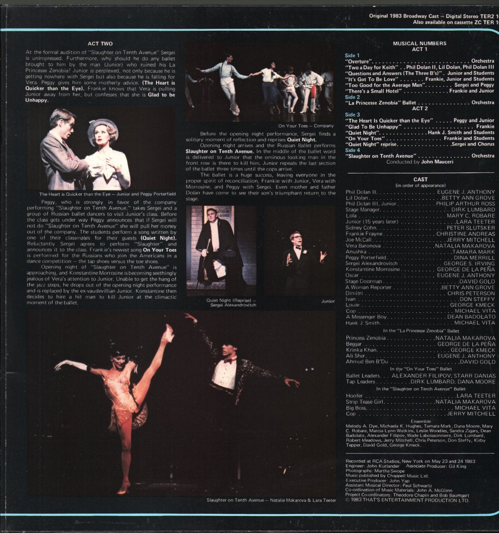 On Your Toes - Original 1983 Broadway Cast - Lp