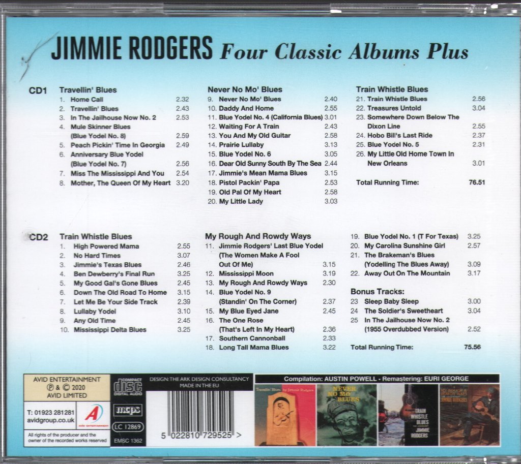 Jimmie Rodgers - Four Classic Albums Plus - Double Cd