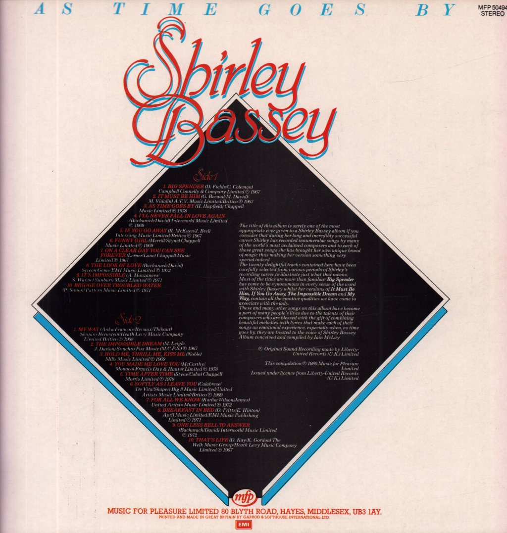 Shirley Bassey - As Time Goes By - Lp