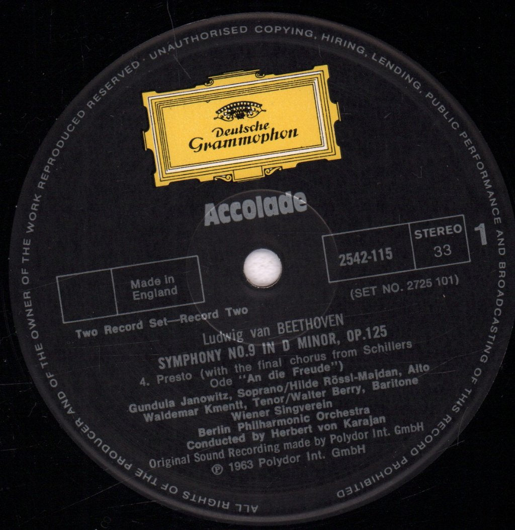 Berlin Philharmonic Orchestra - beethoven Symphonies Nos. 8 And 9 - Double Lp