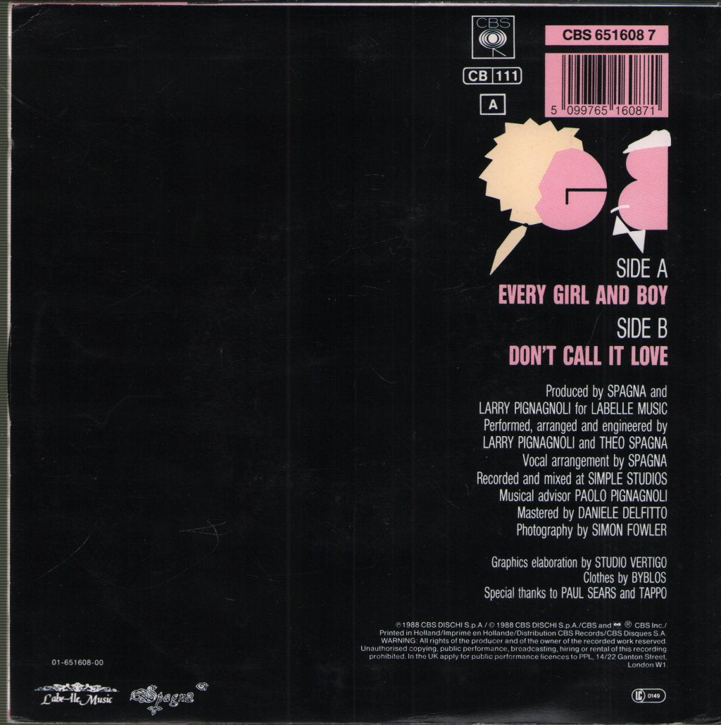 Spagna - Every Girl And Boy - 7 Inch