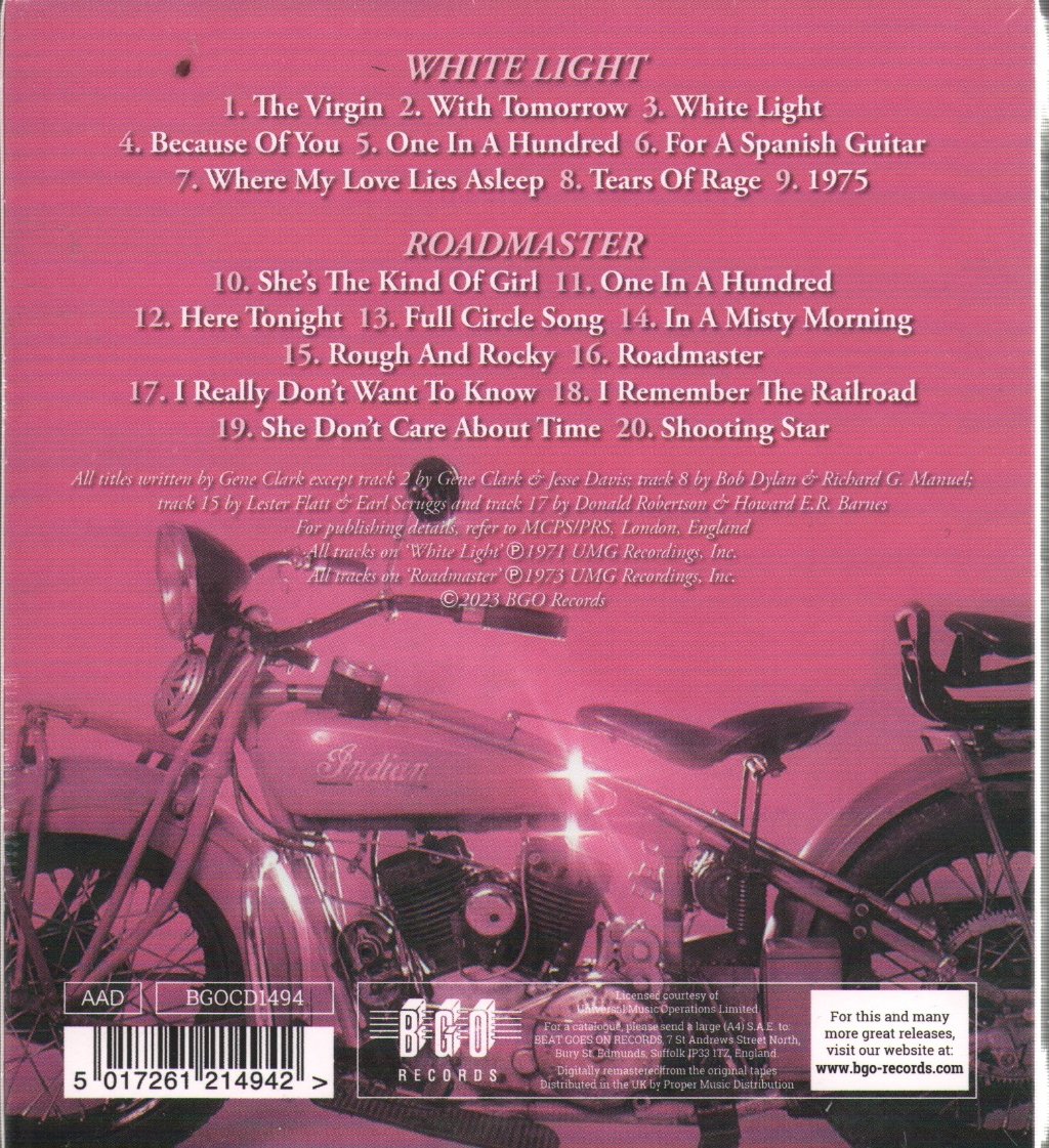 Gene Clark - White Light / Roadmaster - Cd