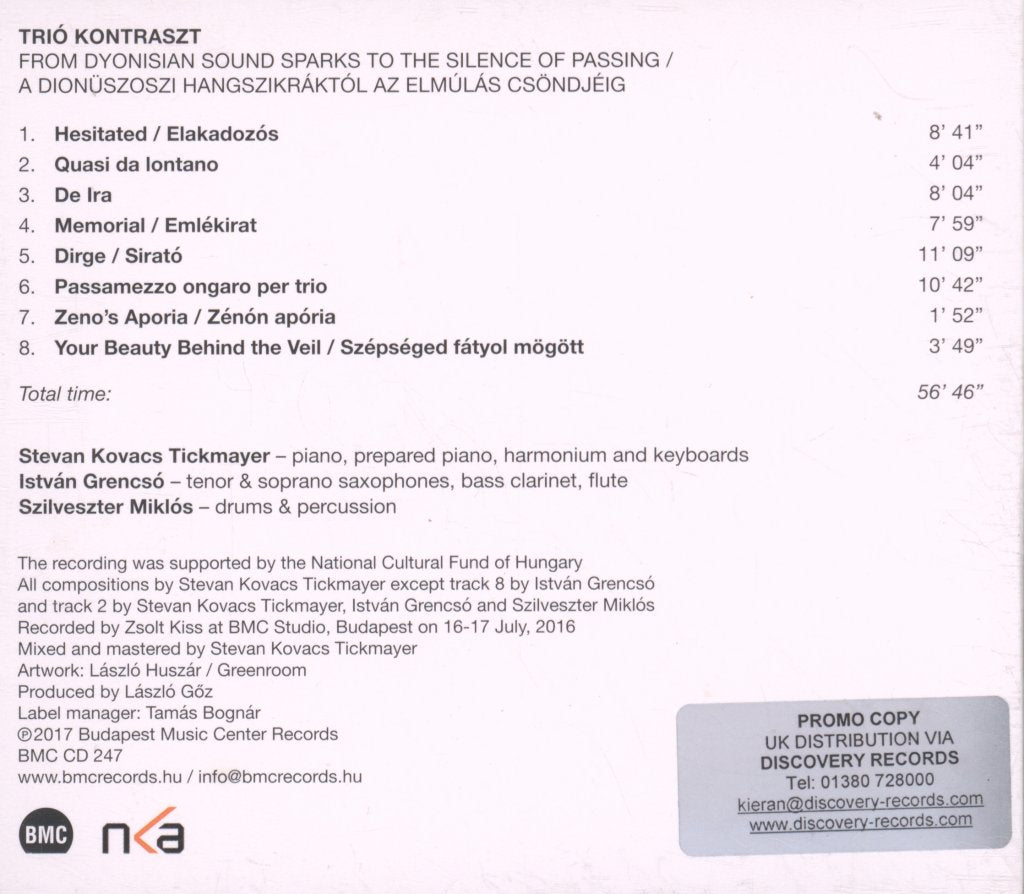 Trio Kontraszt - From Dyonisian Sound Sparks To The Silence Of Passing - Cd