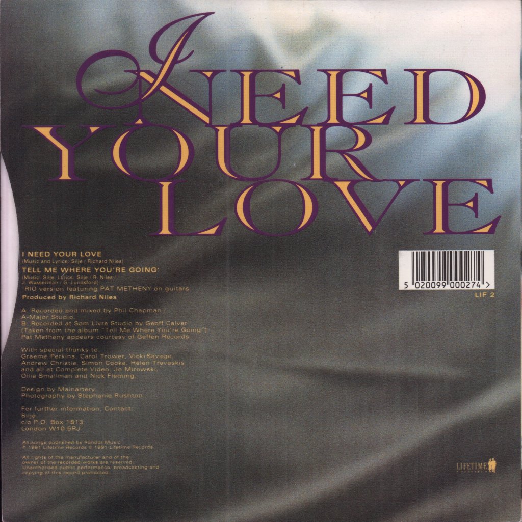 Silje - I Need Your Love - 7 Inch