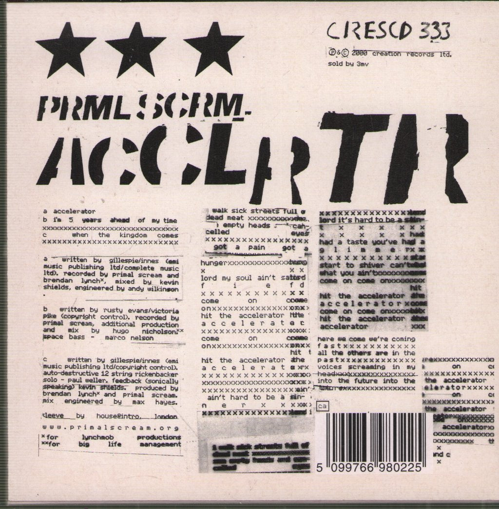 Primal Scream - Acclrtr - Cd