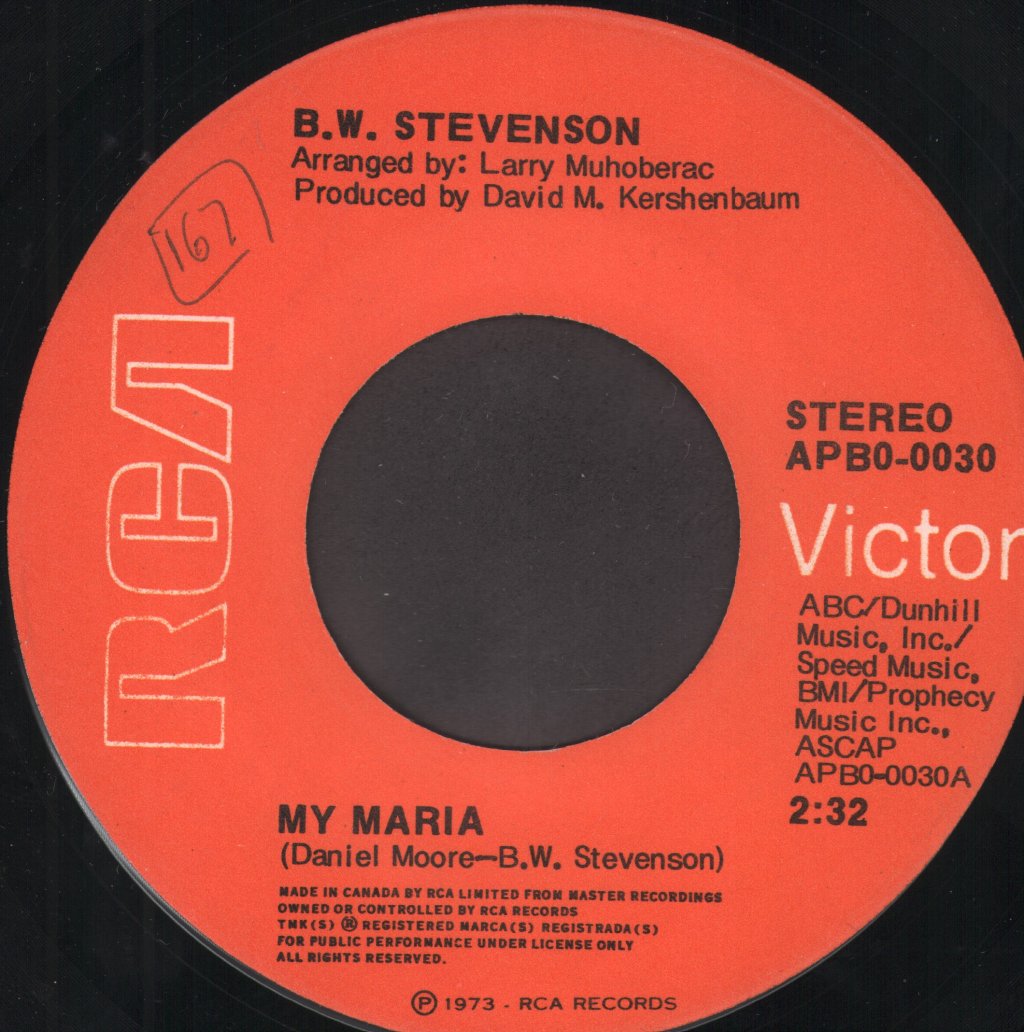 B.W. Stevenson - My Maria - 7 Inch
