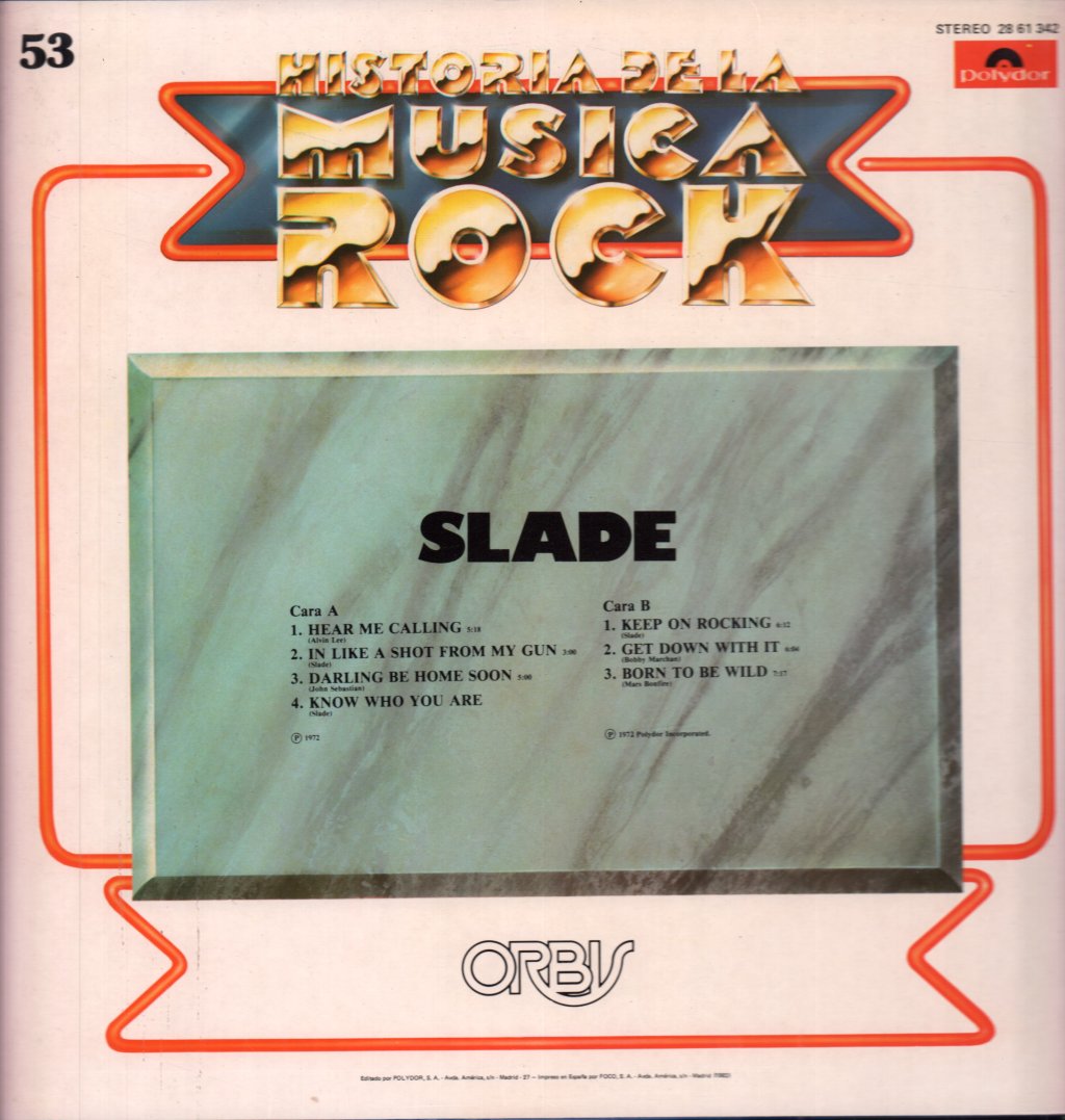 Slade - Historia De La Musica Rock - Lp