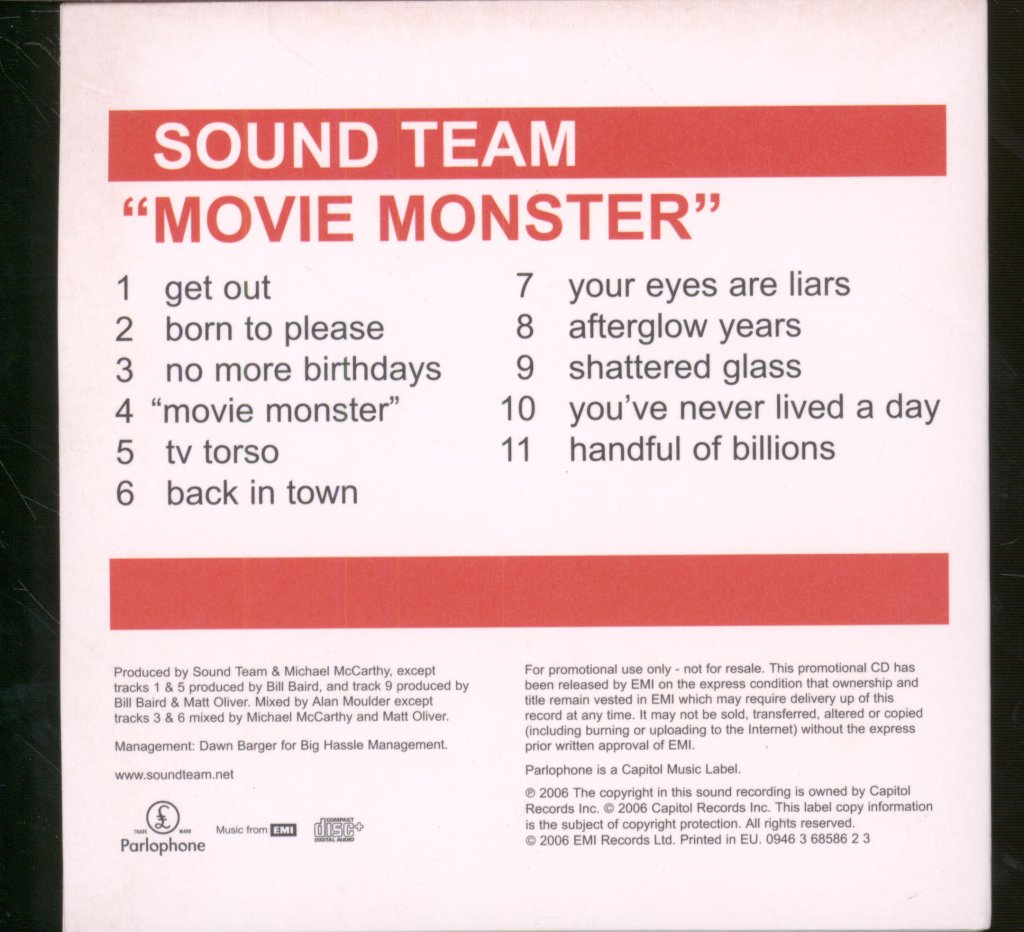 Sound Team - "Movie Monster" - Cd