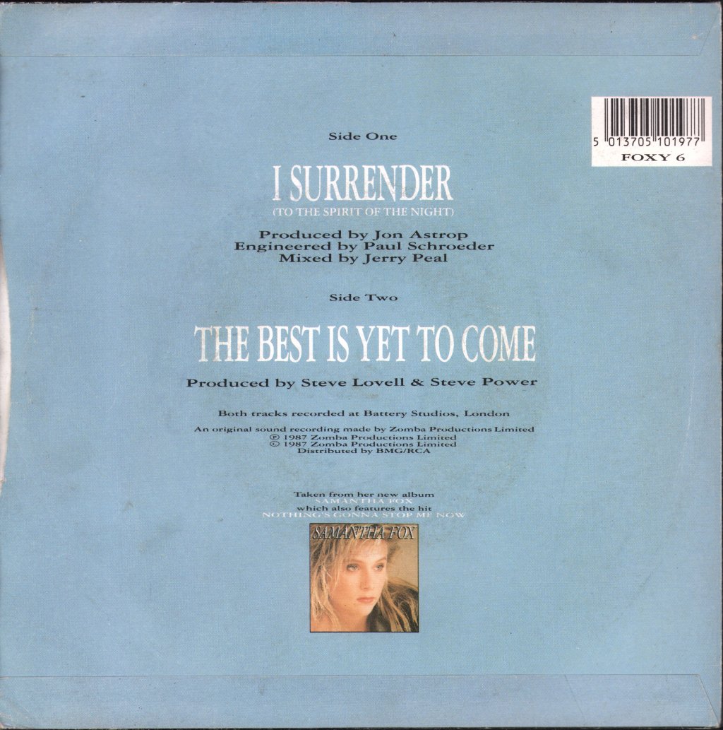 Samantha Fox - I Surrender - 7 Inch