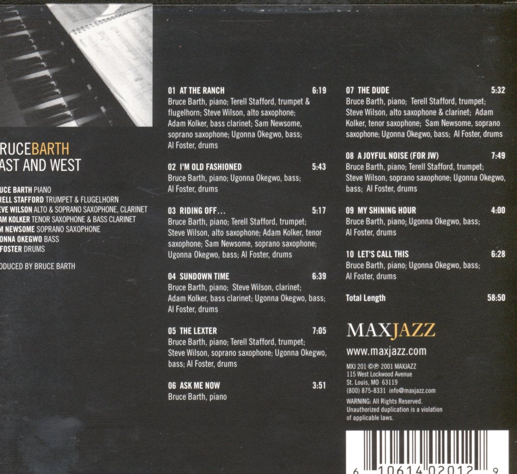 Bruce Barth - East And West - Cd