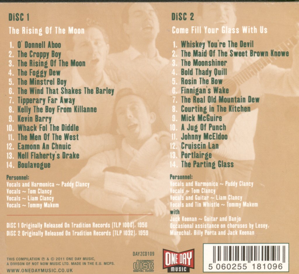 Clancy Brothers And Tommy Makem - Rebel Songs And Drinking Songs - Double Cd