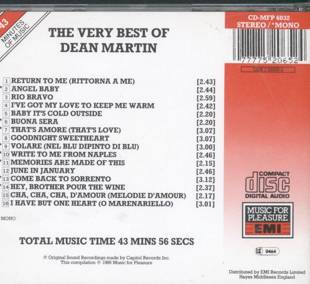 Dean Martin - Very Best Of Dean Martin - Cd