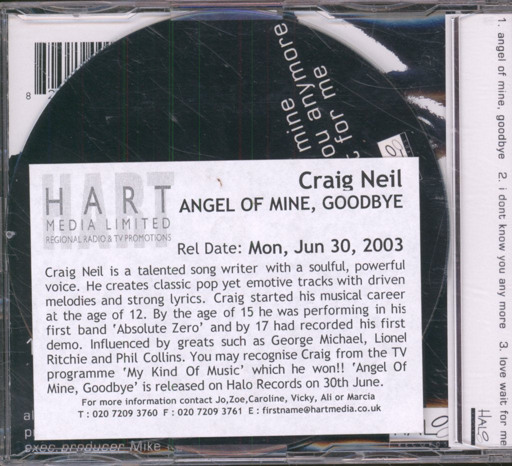 Craig Neil - Angel Of Mine - Cdr