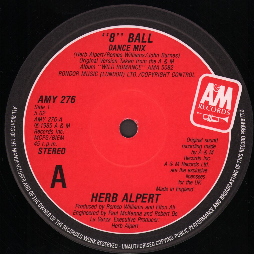 Herb Alpert - 8 Ball - 12 Inch