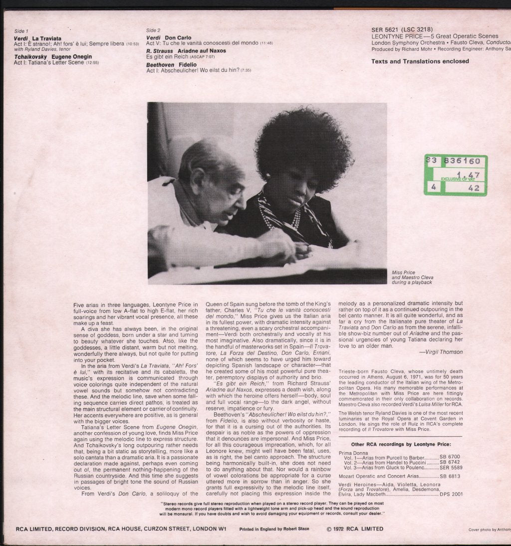 Leontyne Price - 5 Great Operatic Scenes - Lp