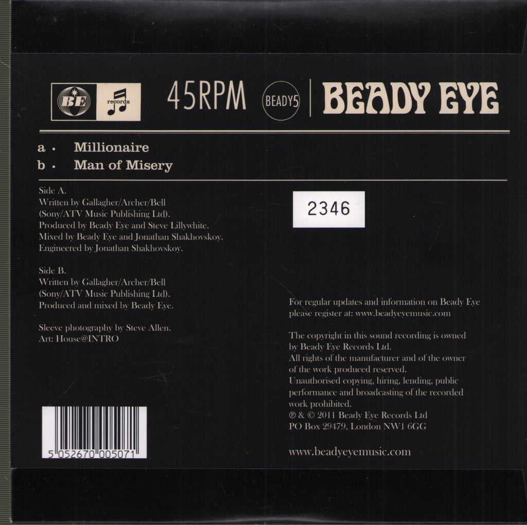 Beady Eye - Millionaire - 7 Inch