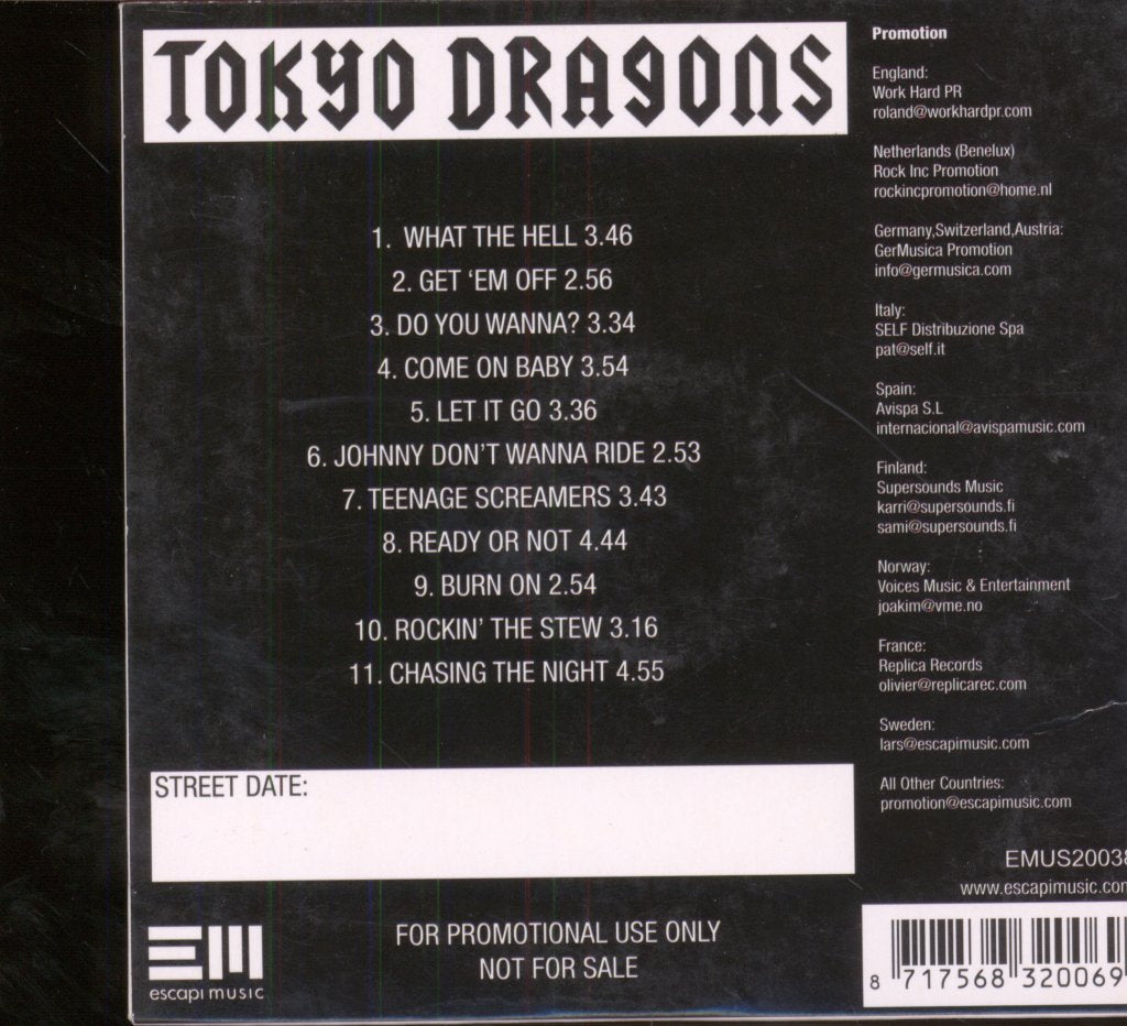 Tokyo Dragons - Give Me The Fear - Cd