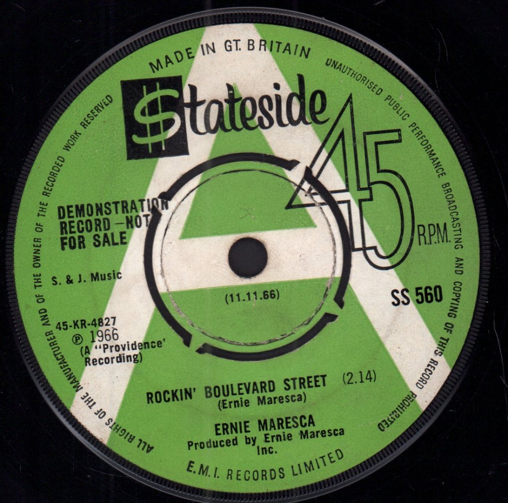 Ernie Maresca - Rockin' Boulevard Street - 7 Inch