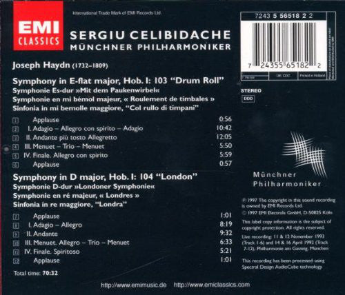 Joseph Haydn - Symphonies Nos 103 & 104 - Cd