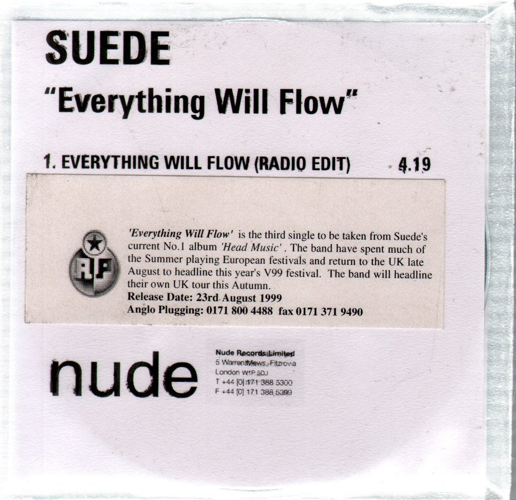 Suede - Everything Will Flow - Cdr