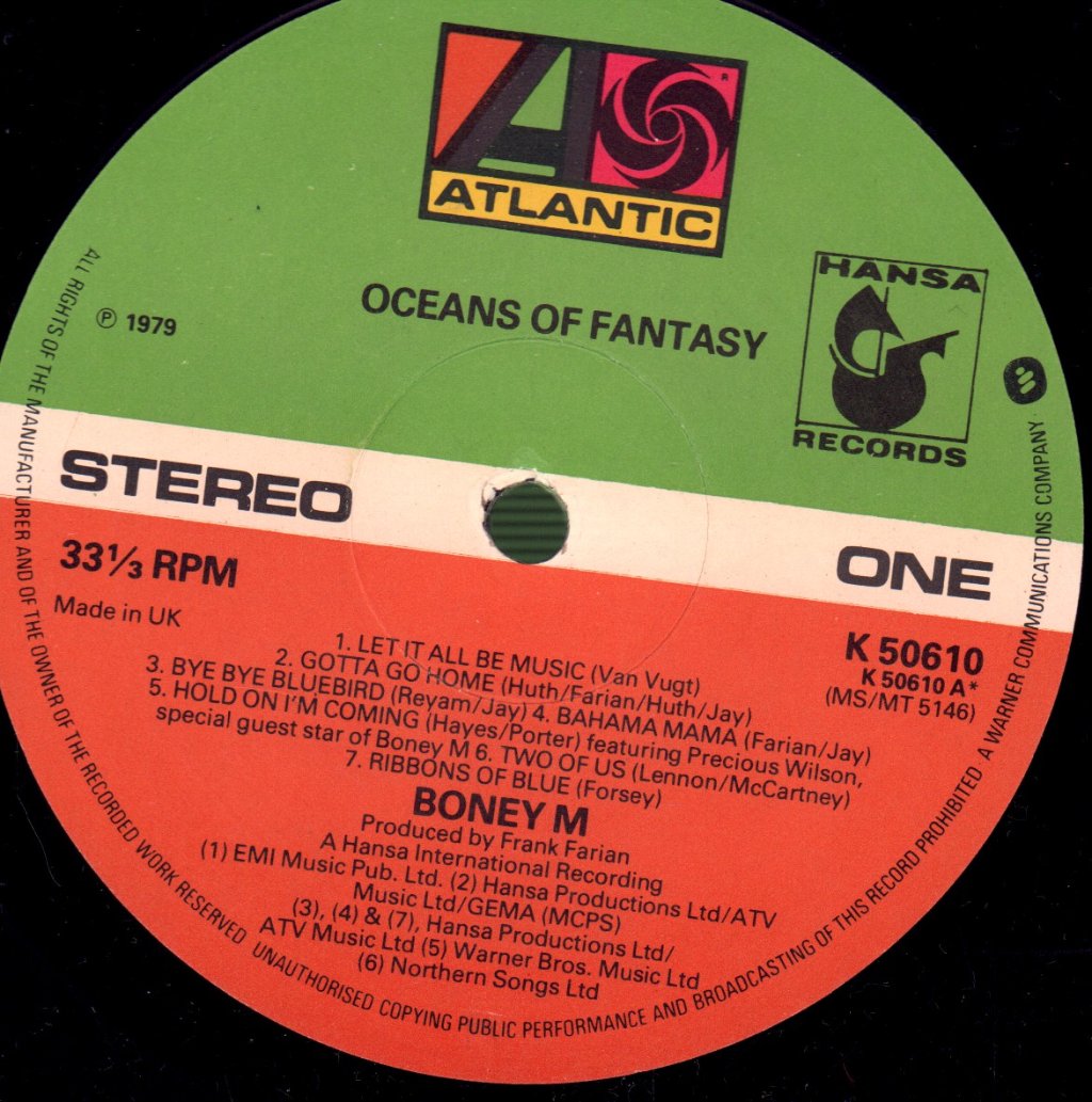 Boney M - Oceans Of Fantasy - Lp