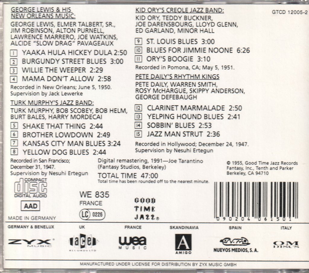 george lewis turk murphy kid ory pete daily - Jazz Band Ball - Cd