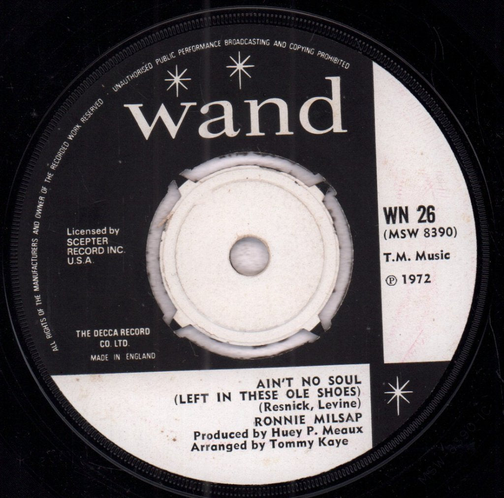 Ronnie Milsap - Ain't No Soul - 7 Inch