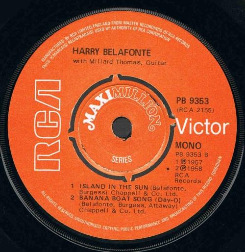 Harry Belafonte - Mary's Boy Child - 7 Inch