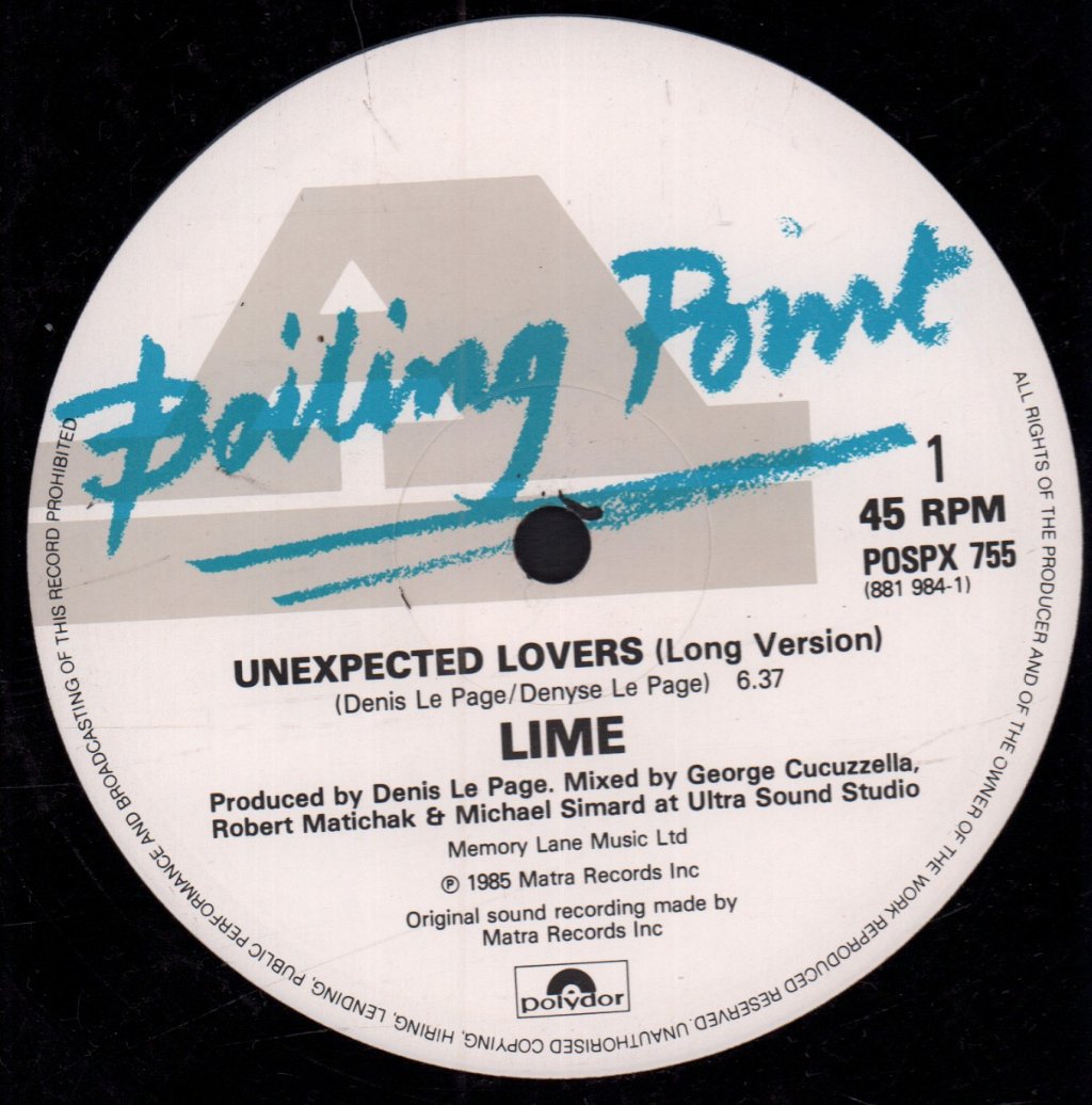 Lime - Unexpected Lovers - 12 Inch