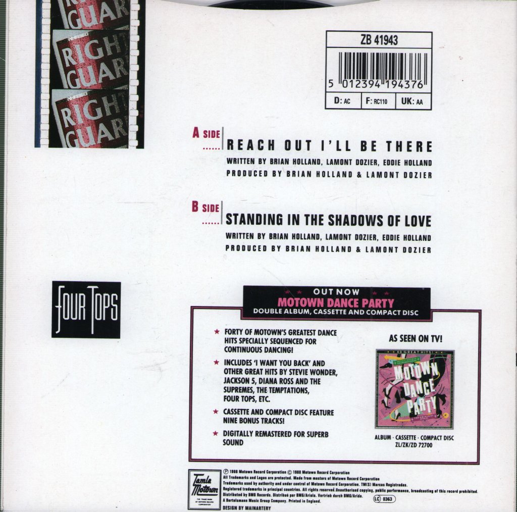Four Tops - Reach Out I'll Be There - 7 Inch