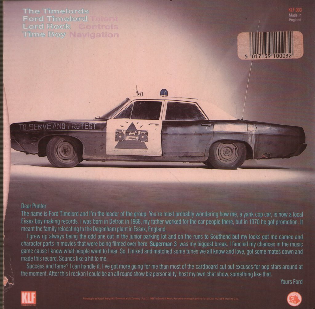 Timelords - Doctorin The Tardis - 7 Inch