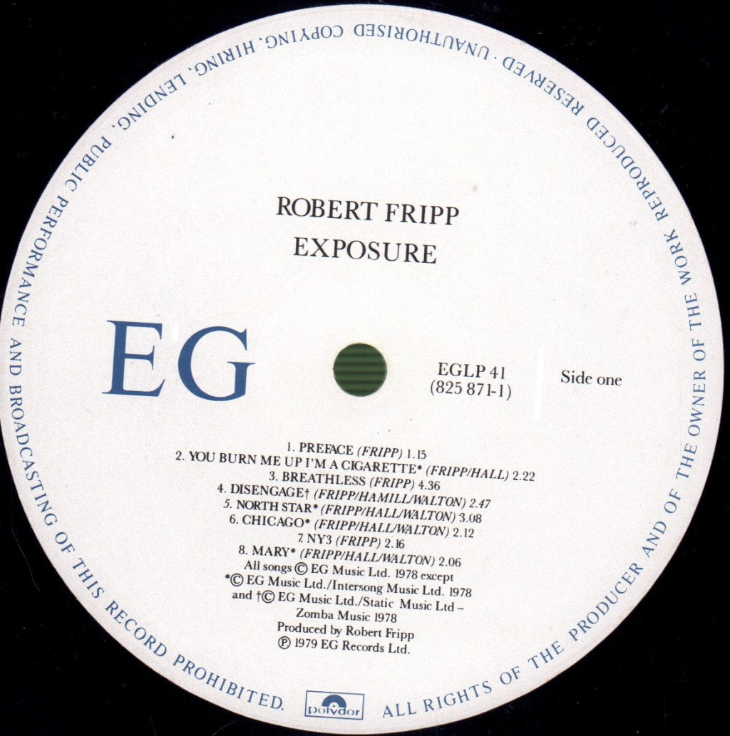 Robert Fripp - Exposure - Lp