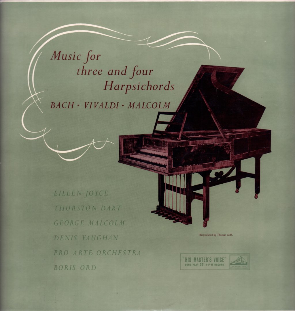 bach vivaldi malcolm - Music For Three And Four Harpsichords - Lp