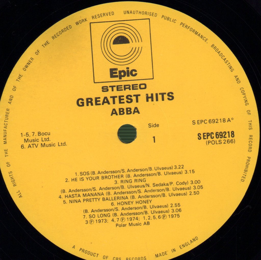 ABBA - Greatest Hits - Lp