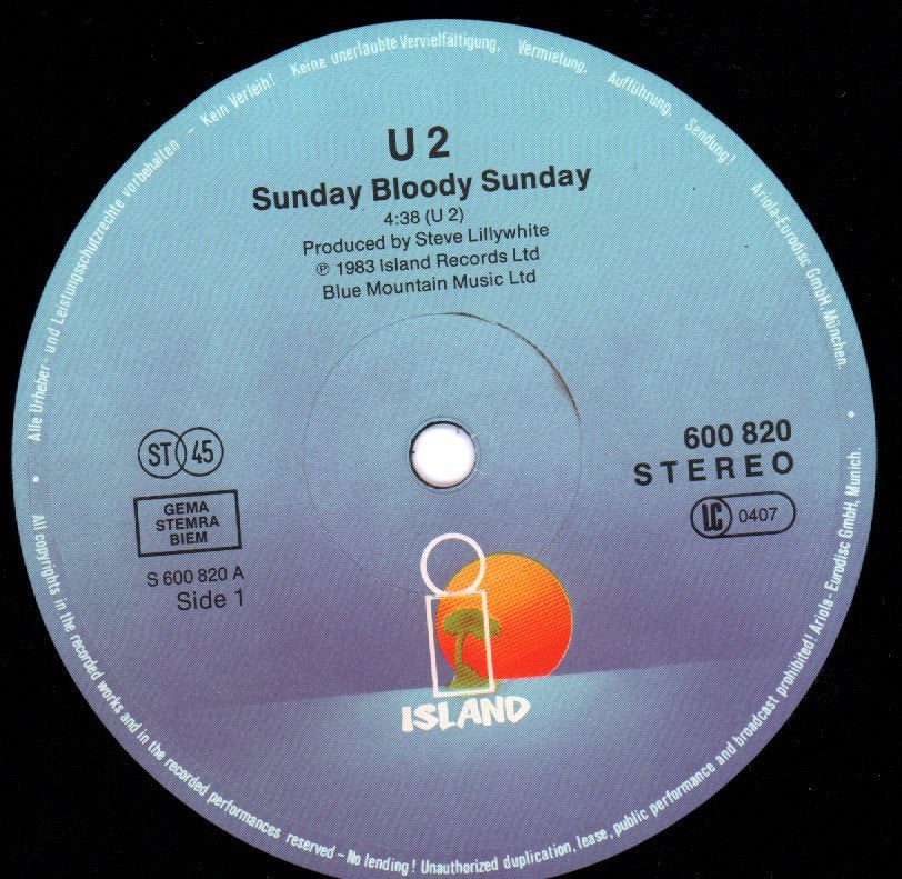 U2 - Sunday Bloody Sunday - 12 Inch