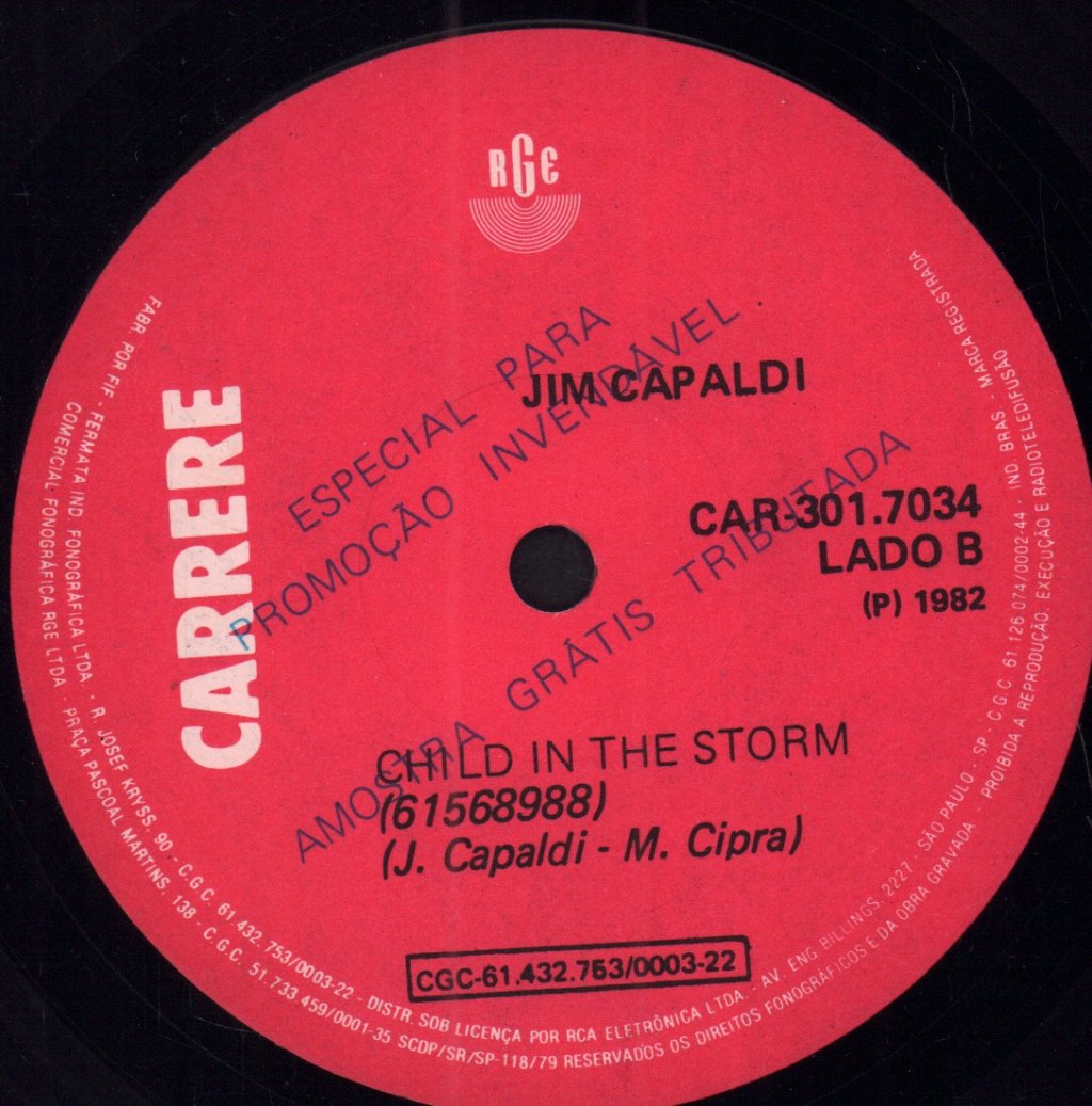 Jim Capaldi - Favella Music - 7 Inch