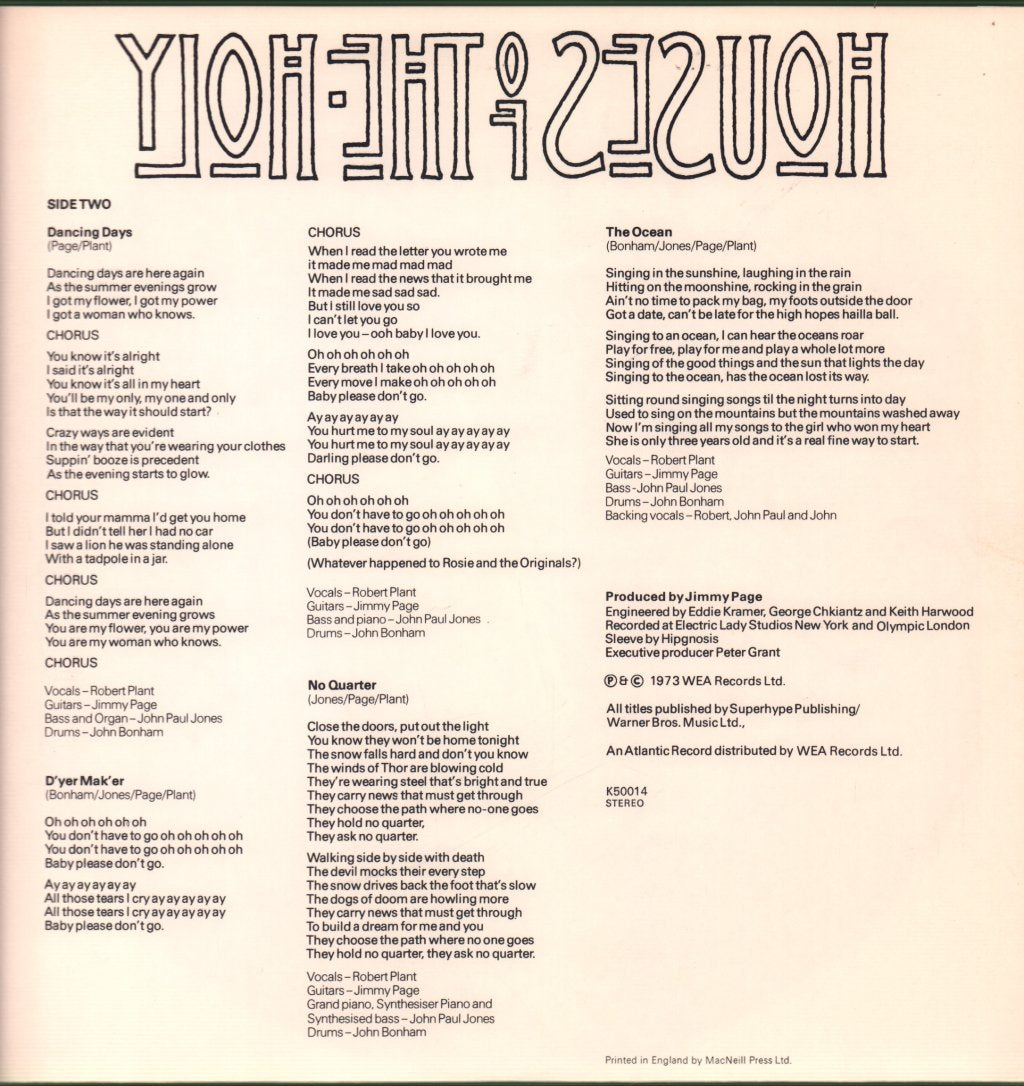 Led Zeppelin - Houses Of The Holy - Lp