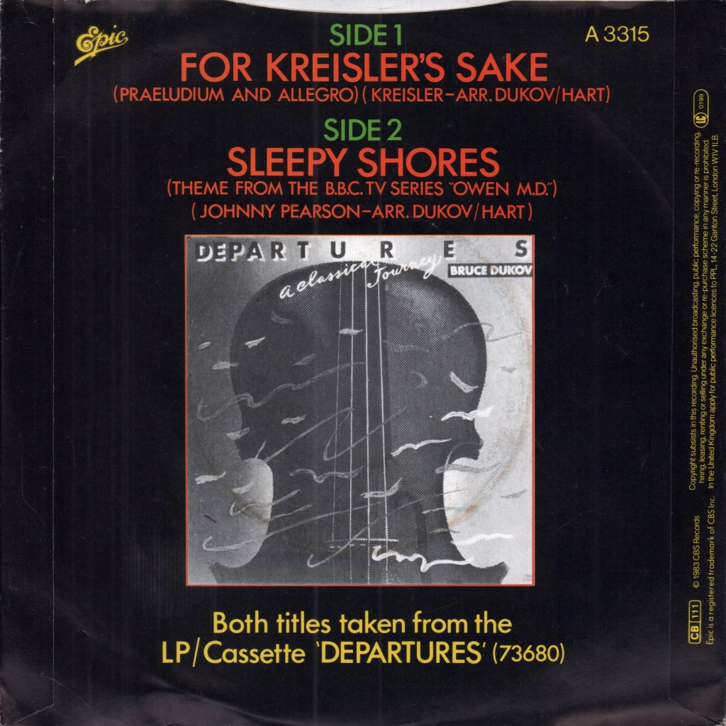 Bruce Dukov - For Kreisler's Sake - 7 Inch