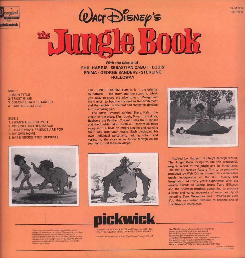 Jungle Book - Story And Songs From The Film - Lp