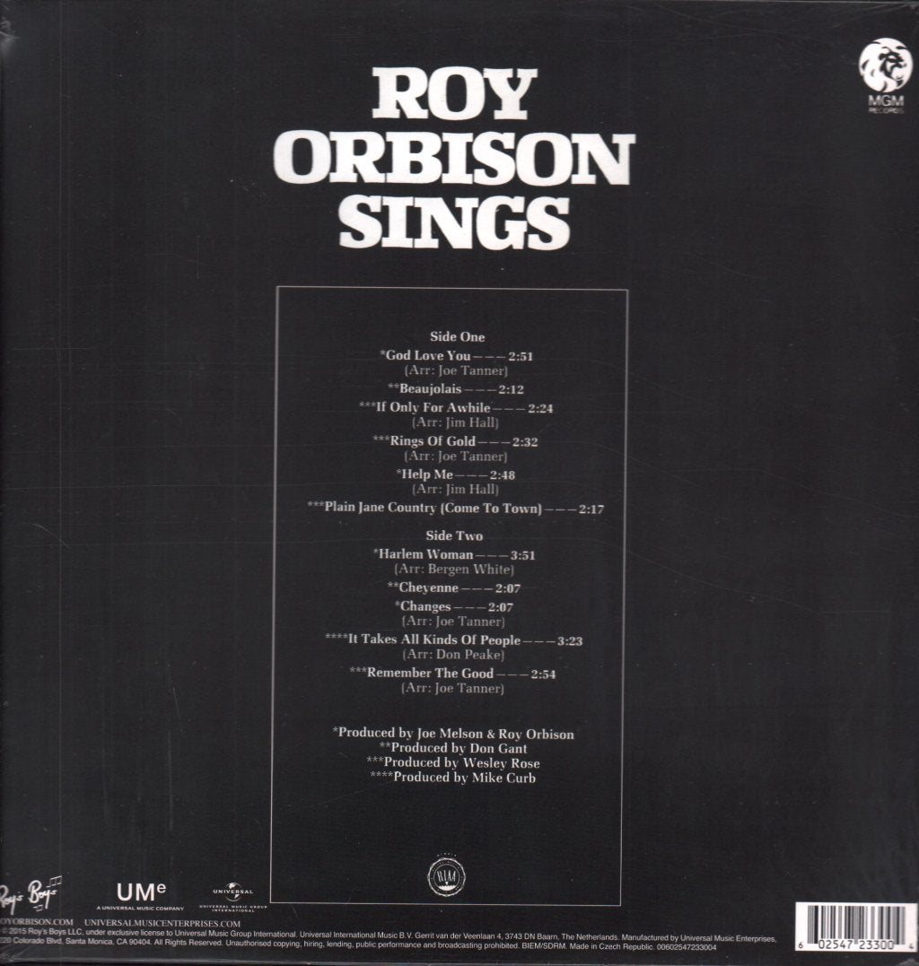 Roy Orbison - Sings - Lp