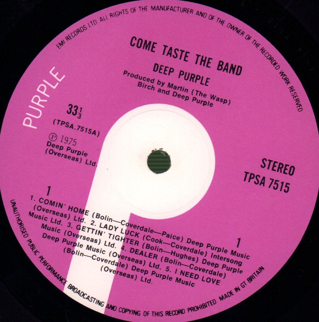 Deep Purple - Come Taste The Band - Lp