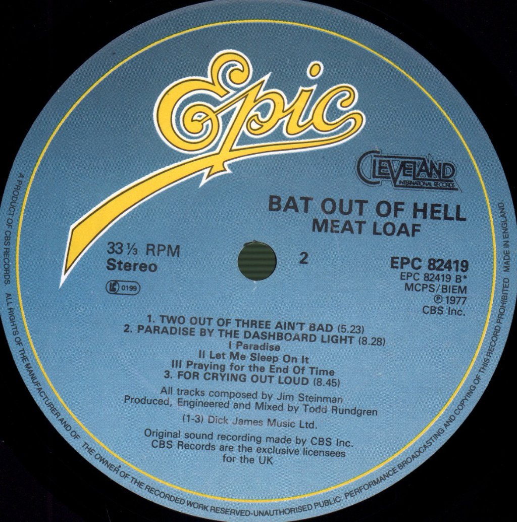 Meat Loaf - Bat Out Of Hell - Lp