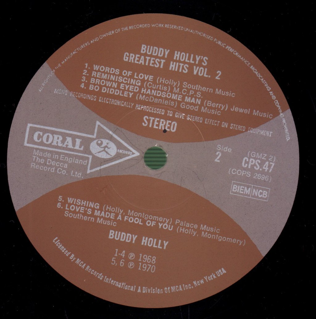 Buddy Holly - Greatest Hits Vol 2 - Lp